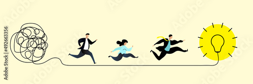 Confused complicated way as chaos or problem concept illustration