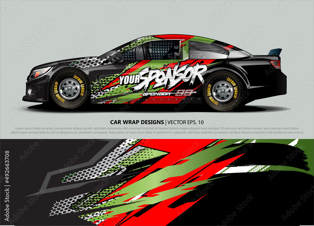 rally car livery design vector. abstract race style background for vehicle vinyl sticker wrap rally car livery design vector. abstract race style background for vehicle vinyl sticker wrap