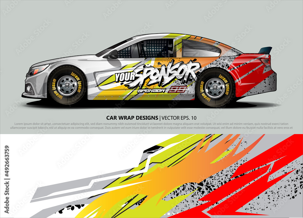 rally car livery design vector. abstract race style background for vehicle vinyl sticker wrap rally car livery design vector. abstract race style background for vehicle vinyl sticker wrap