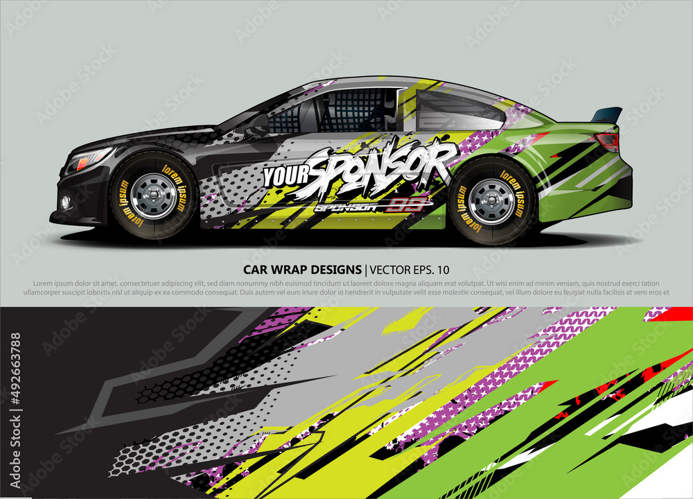 rally car livery design vector. abstract race style background for vehicle vinyl sticker wrap rally car livery design vector. abstract race style background for vehicle vinyl sticker wrap
