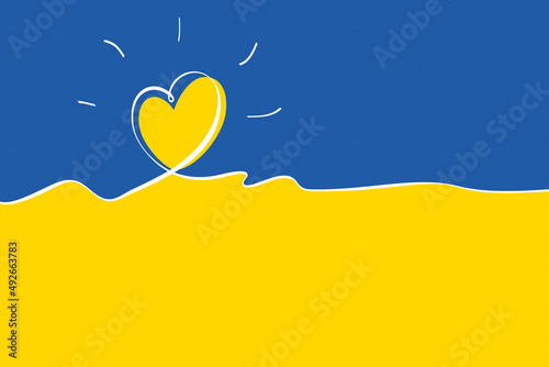 DRAPEAU UKRAINE AVEC COEUR