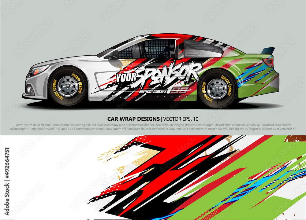 rally car livery design vector. abstract race style background for vehicle vinyl sticker wrap rally car livery design vector. abstract race style background for vehicle vinyl sticker wrap