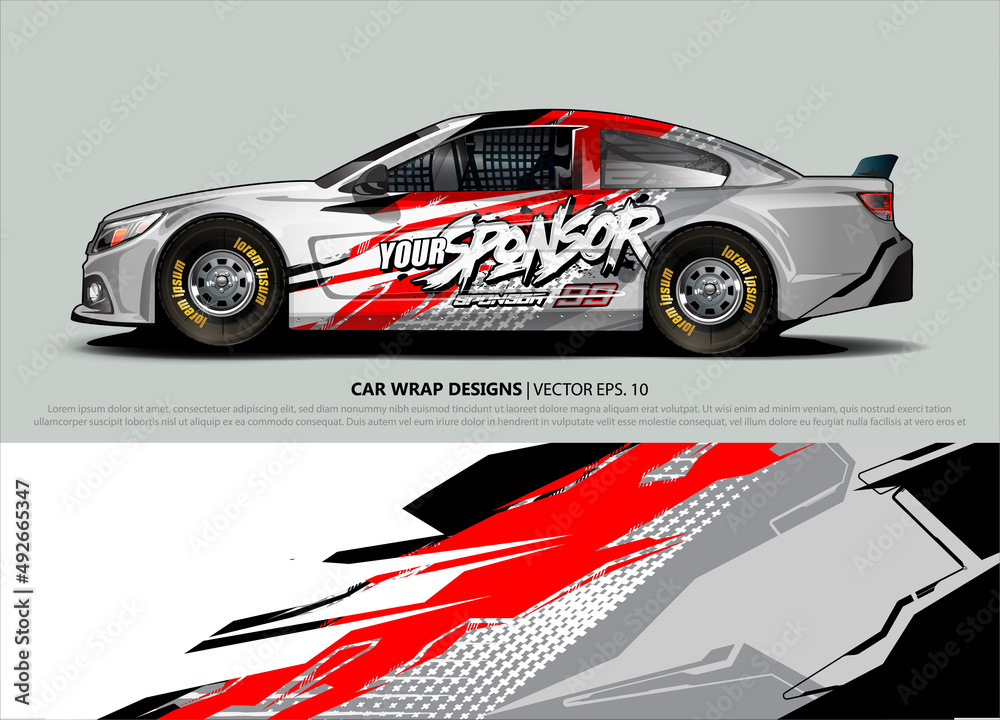 rally car livery design vector. abstract race style background for vehicle vinyl sticker wrap rally car livery design vector. abstract race style background for vehicle vinyl sticker wrap
