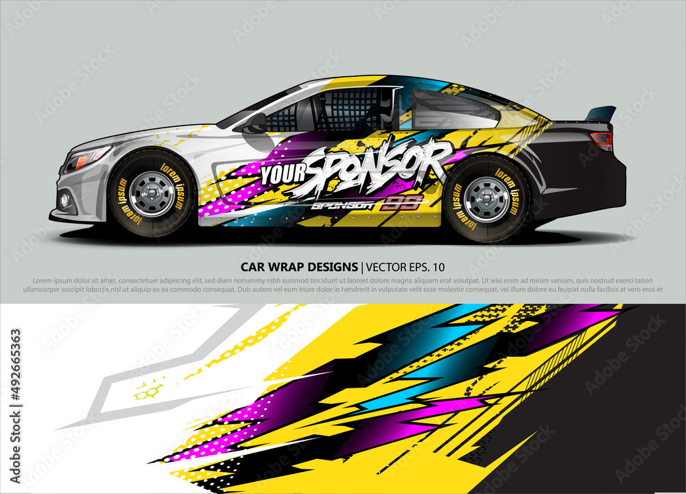 rally car livery design vector. abstract race style background for vehicle vinyl sticker wrap rally car livery design vector. abstract race style background for vehicle vinyl sticker wrap