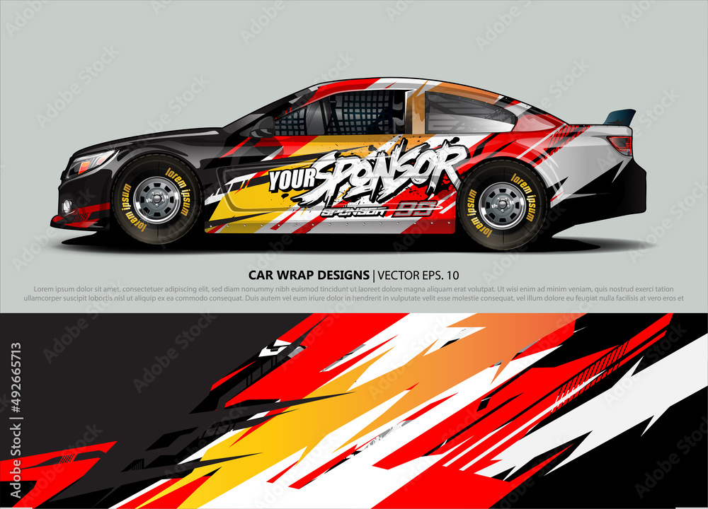 rally car livery design vector. abstract race style background for vehicle vinyl sticker wrap rally car livery design vector. abstract race style background for vehicle vinyl sticker wrap