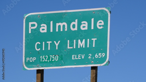 Palmdale California Public Welcome Sign