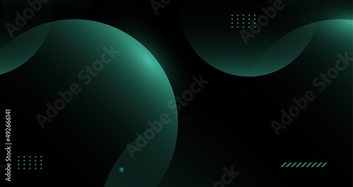 Black dimension background with green round shape overlay, futuristic banner concept