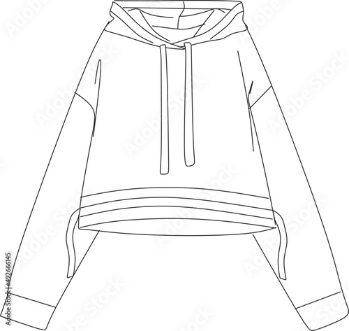 short sweatshirt with hood detail