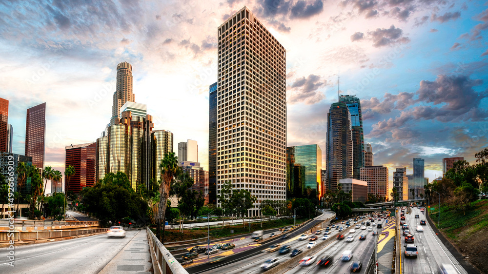 Naklejka premium Los Angeles sunset