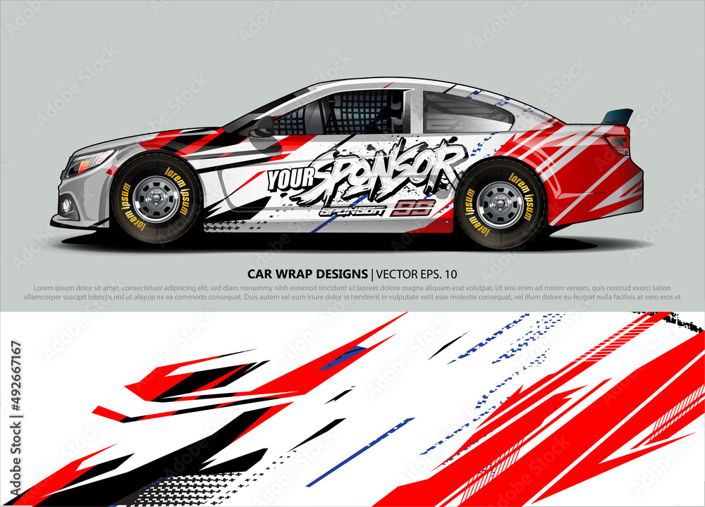 Car wrap decal design vector. abstract Graphic background kit designs for vehicle, race car, rally, livery, sport car Car wrap decal design vector. abstract Graphic background kit designs for vehicle, race car, rally, livery, sport car