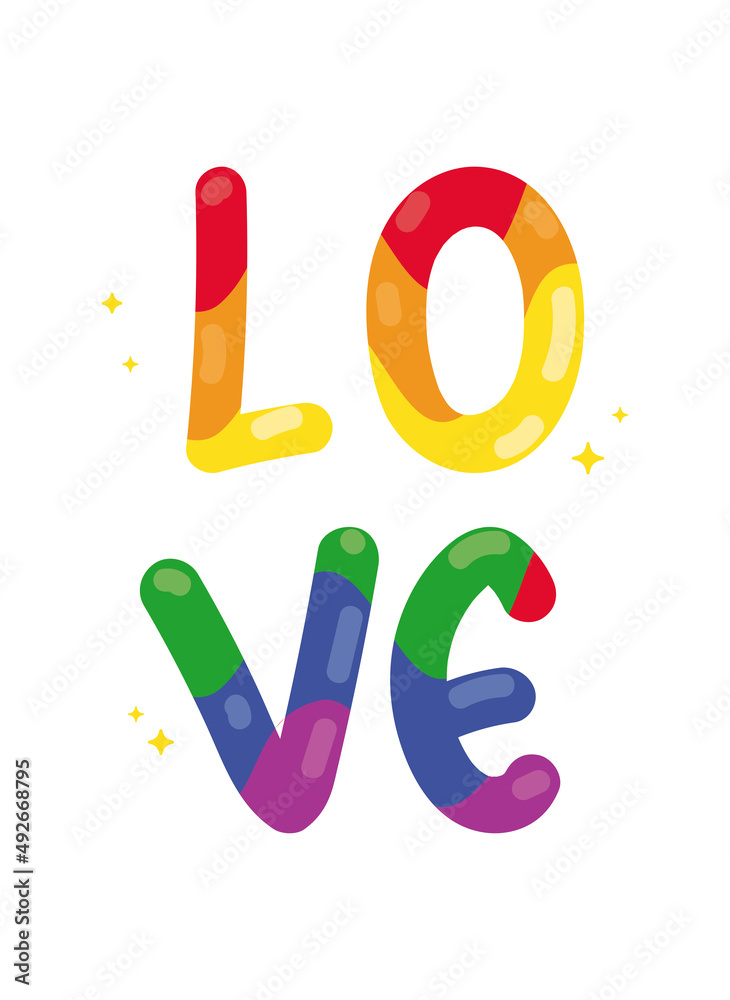 colored love lettering colored love lettering