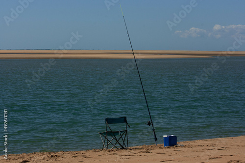 fishing on a beach day