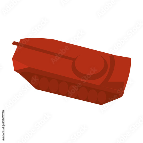red vehicle tank