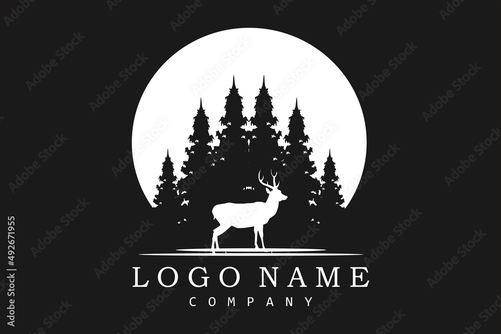 deer animal hunt logo national park design husbandry