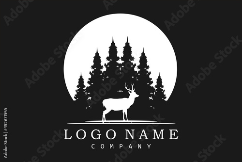 deer animal hunt logo national park design husbandry