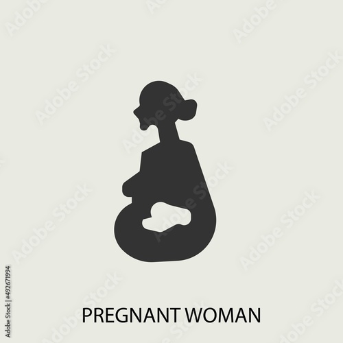 pregnant woman vector icon illustration sign 