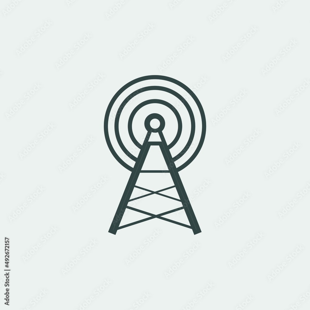 radio tower vector icon illustration sign radio tower vector icon illustration sign