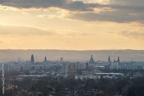 Dresden Silhouette im Abendlicht