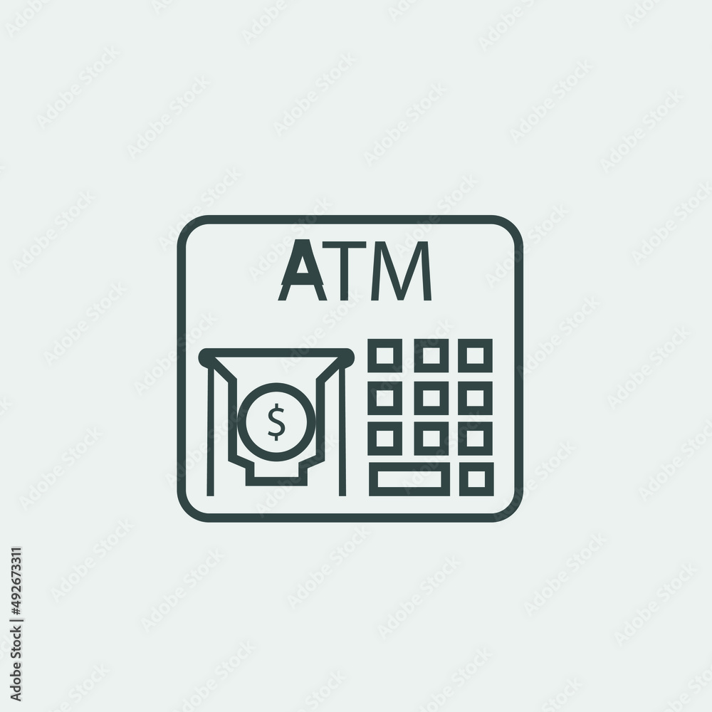 atm machine vector icon illustration sign atm machine vector icon illustration sign