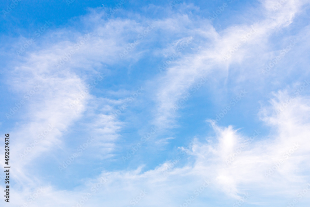 High clouds in blue sky over the desert. High clouds in blue sky over the desert.