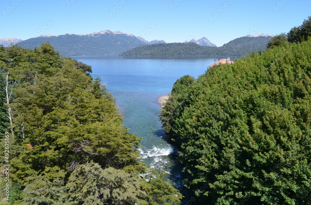 Mountains around a lake in the Argentine Patagonia