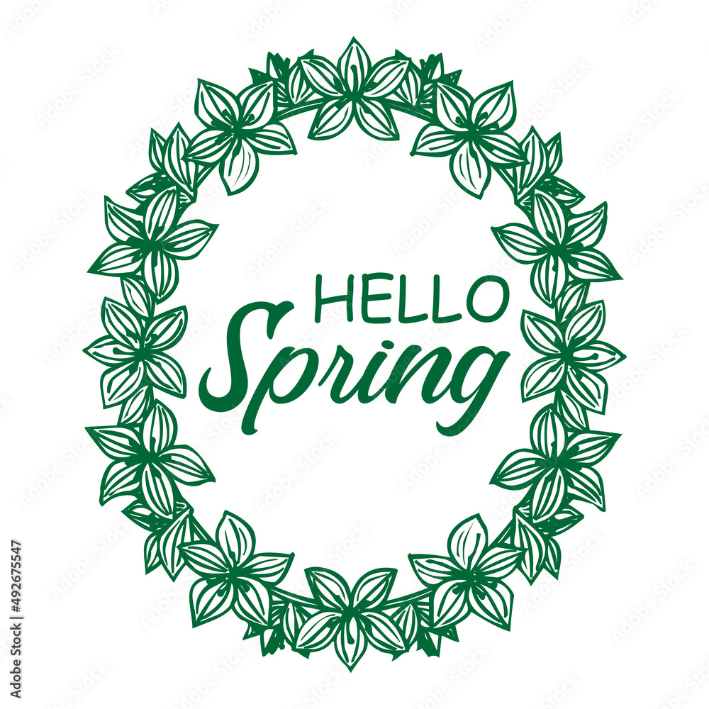 Hello Spring . Beautiful Greeting Card Poster Vector / Illustration