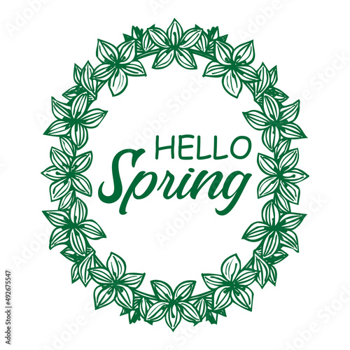 Hello Spring . Beautiful Greeting Card Poster Vector   Illustration