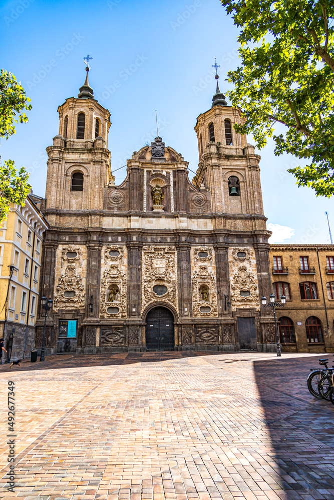 historic church in Zaragoza in the old town of Spain