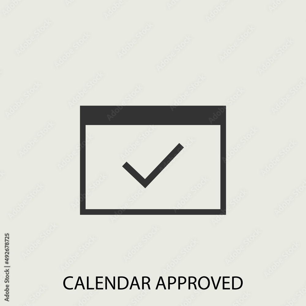 calendar approved vector icon illustration sign calendar approved vector icon illustration sign