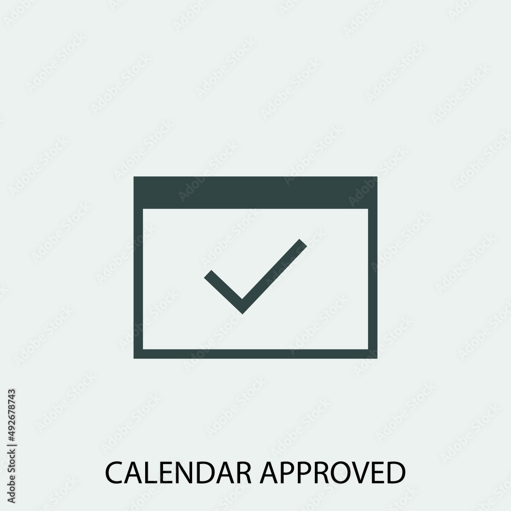 calendar approved vector icon illustration sign calendar approved vector icon illustration sign