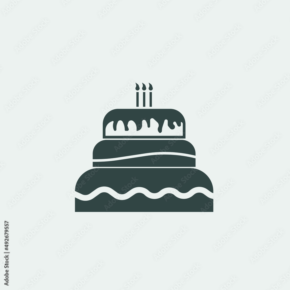 birthday cake vector icon illustration sign birthday cake vector icon illustration sign