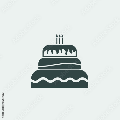 birthday cake vector icon illustration sign 
