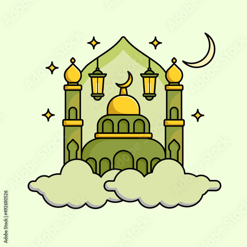Islamic Illustration for Product Showcase, Product presentation, Ramadan, Eid al Adha, Eid Mubarak, mawlid, Isra and Mi'raj