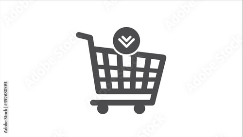 Add to cart animation of the movement. Purchase concept, motion