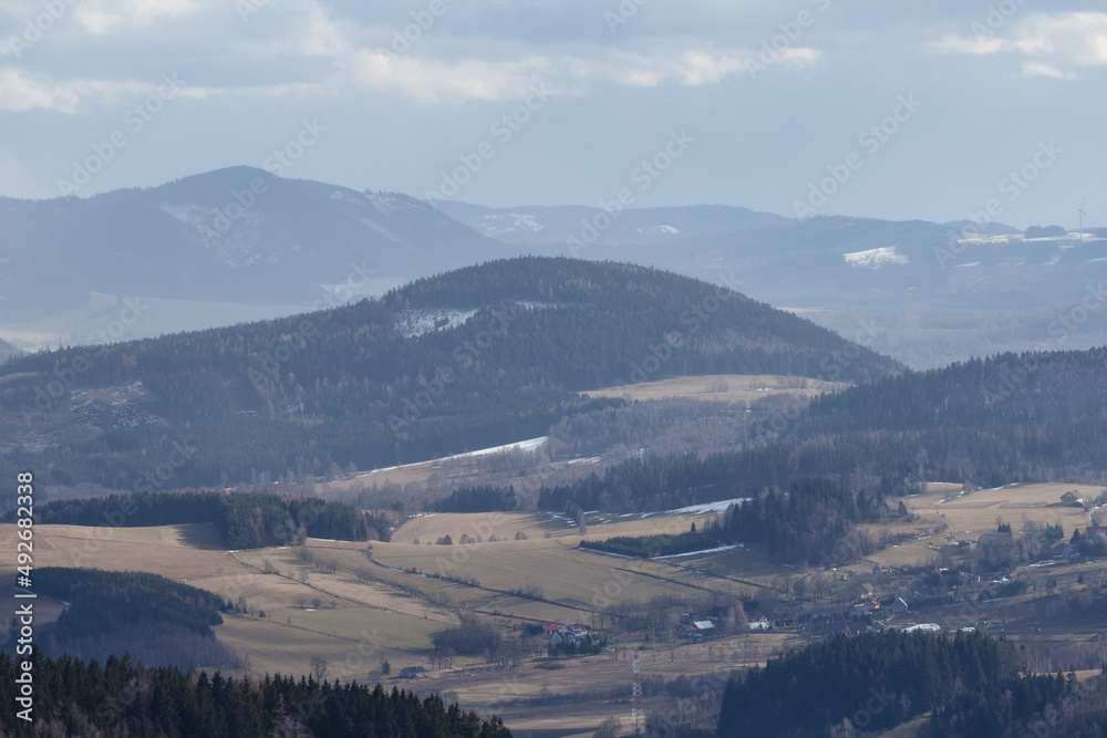 View of the Sudetes from Rudawy Janowickie - Sokolik Mountain