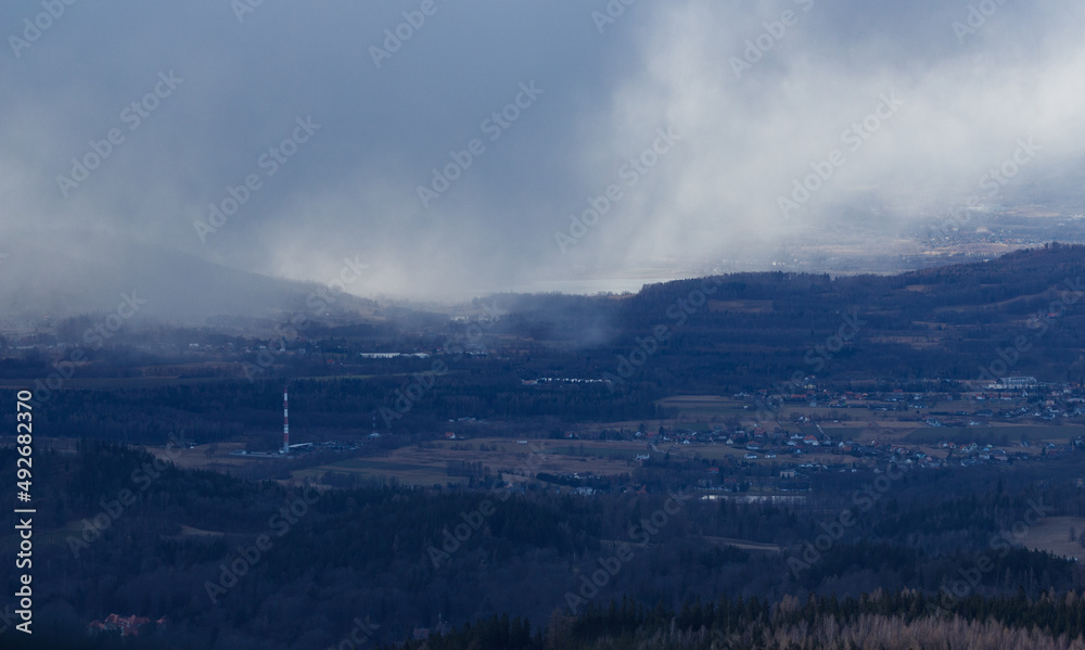 View of the Sudetes from Rudawy Janowickie - Sokolik Mountain