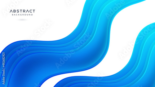Modern abstract blue wavy background photo