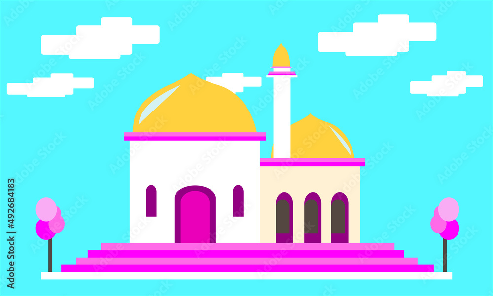 Vector of Mosque Flat Design
