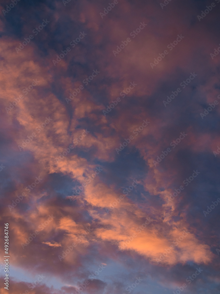 aethereal dreamy sunset with colorful clouds and sky