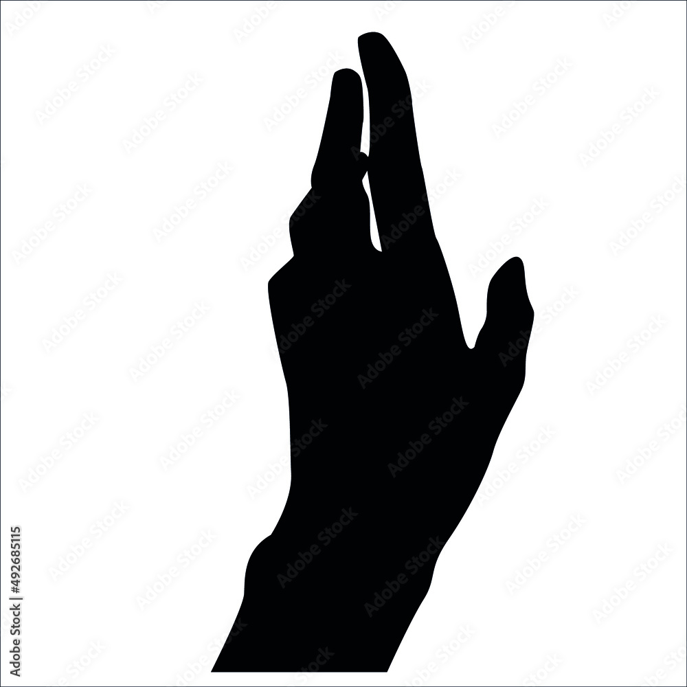 Silhouettes of hands. Hands in different poses. Template for drawing hands. Different positions of hands and fingers Silhouettes of hands. Hands in different poses. Template for drawing hands. Different positions of hands and fingers