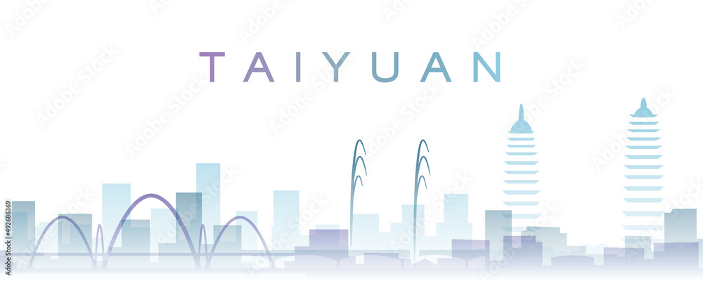Taiyuan Transparent Layers Gradient Landmarks Skyline