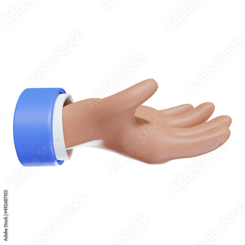 3d Hand Cartoon Icon. 3d alms icon. 3d Give icon. EPS 10.