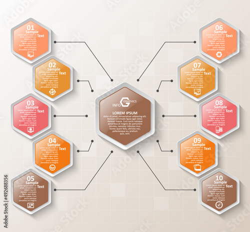 Abstract 3D Paper Infographics. Business template .Vector illustration