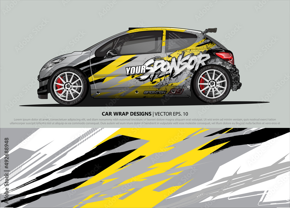 Car wrap decal design vector. abstract Graphic background kit designs for vehicle, race car, rally, livery, sport car Car wrap decal design vector. abstract Graphic background kit designs for vehicle, race car, rally, livery, sport car