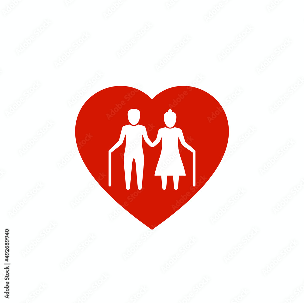 love seniors icon, seniors care, vector art. love seniors icon, seniors care, vector art.