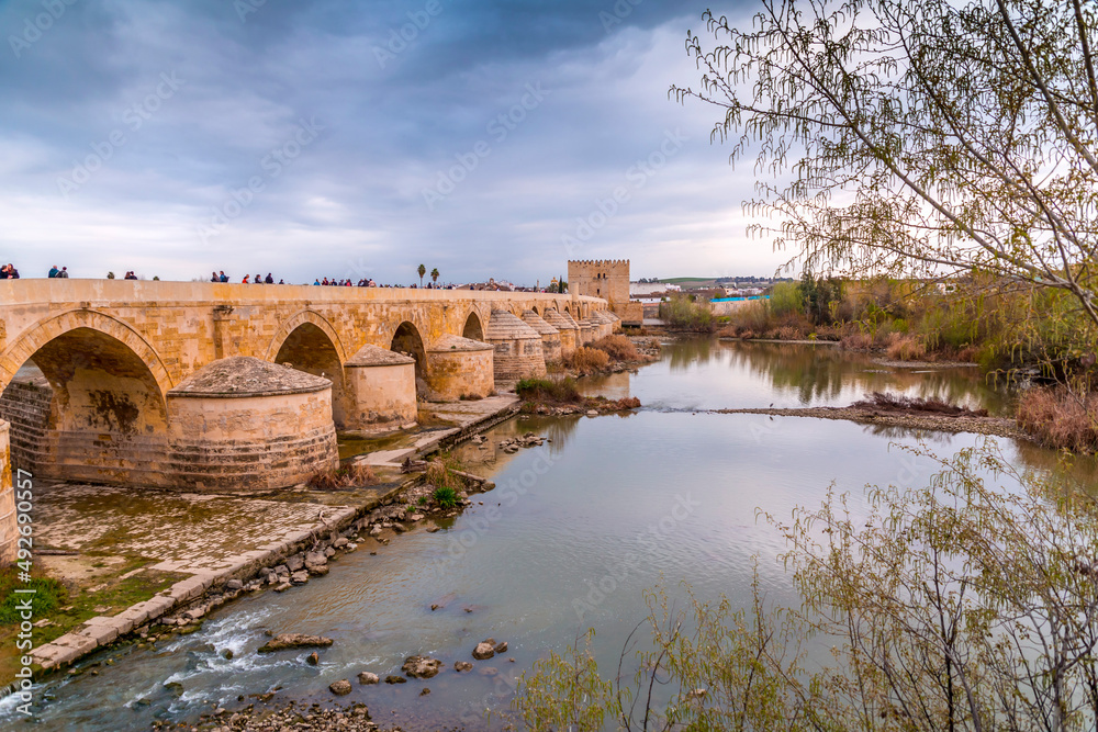 The Roman Bridge and the Calahorra Tower in Cordoba, Spain