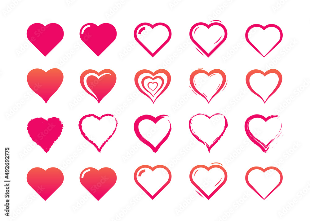 Heart icon symbol vector illustration collection