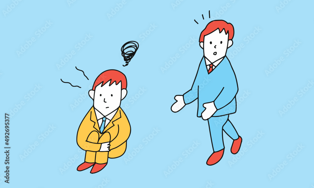 同僚の不調 モチベーション低下に気付くビジネスマンのイラスト Stock ベクター Adobe Stock 同僚の不調 モチベーション低下に気付くビジネスマンのイラスト Stock ベクター Adobe Stock