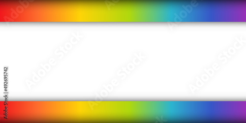 Free Download Rainbow gradient banner background template with shadow and black empty white space.  - GFXLoad