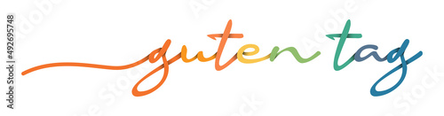 Guten Tag Hand Drawn Colorful Vector Calligraphy Isolated on White Background.